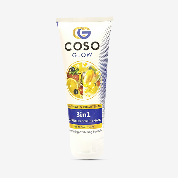 Coso Glow Cleanser Scrub Mask 3 in 1